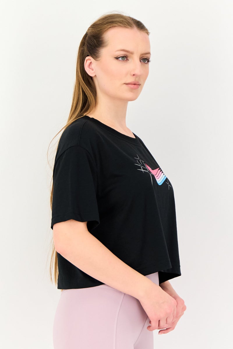Nike Women Sportswear Fit Training Crop T-Shirt, Black - Image 2